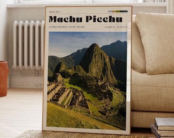 Machu Picchu Print Peru Poster 7 Wonders South America Travel Landscape Art Gift For Friend Bedroom Kitchen Living Room