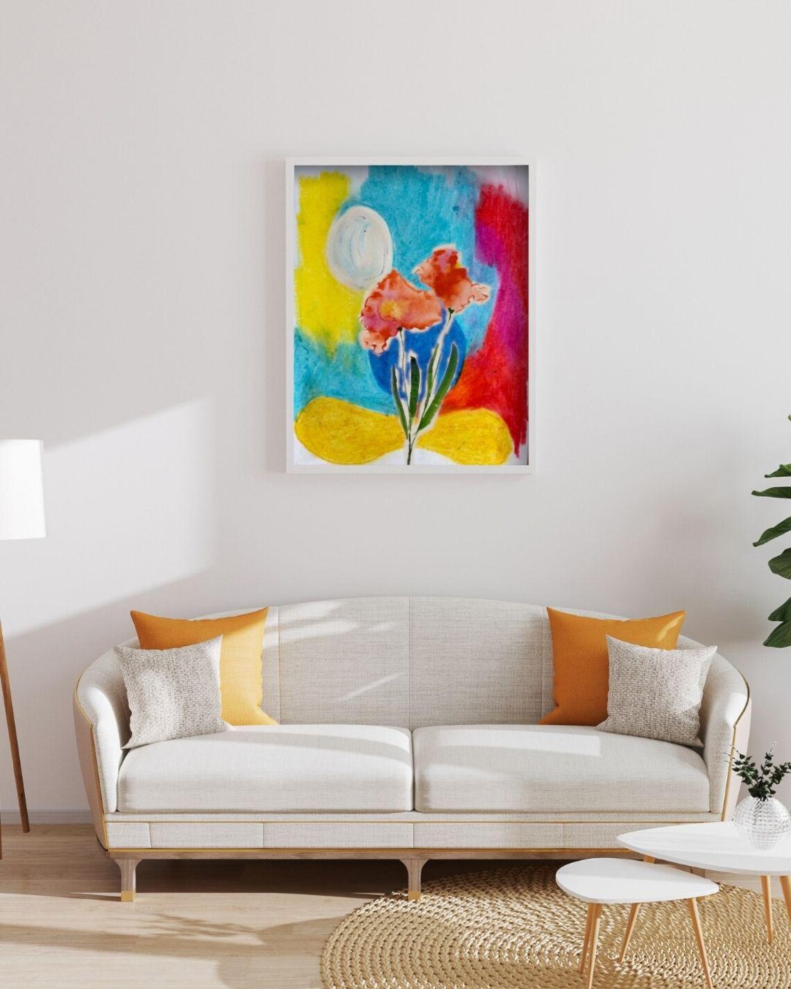 Floral Collage Art Print Handpainted Illustration