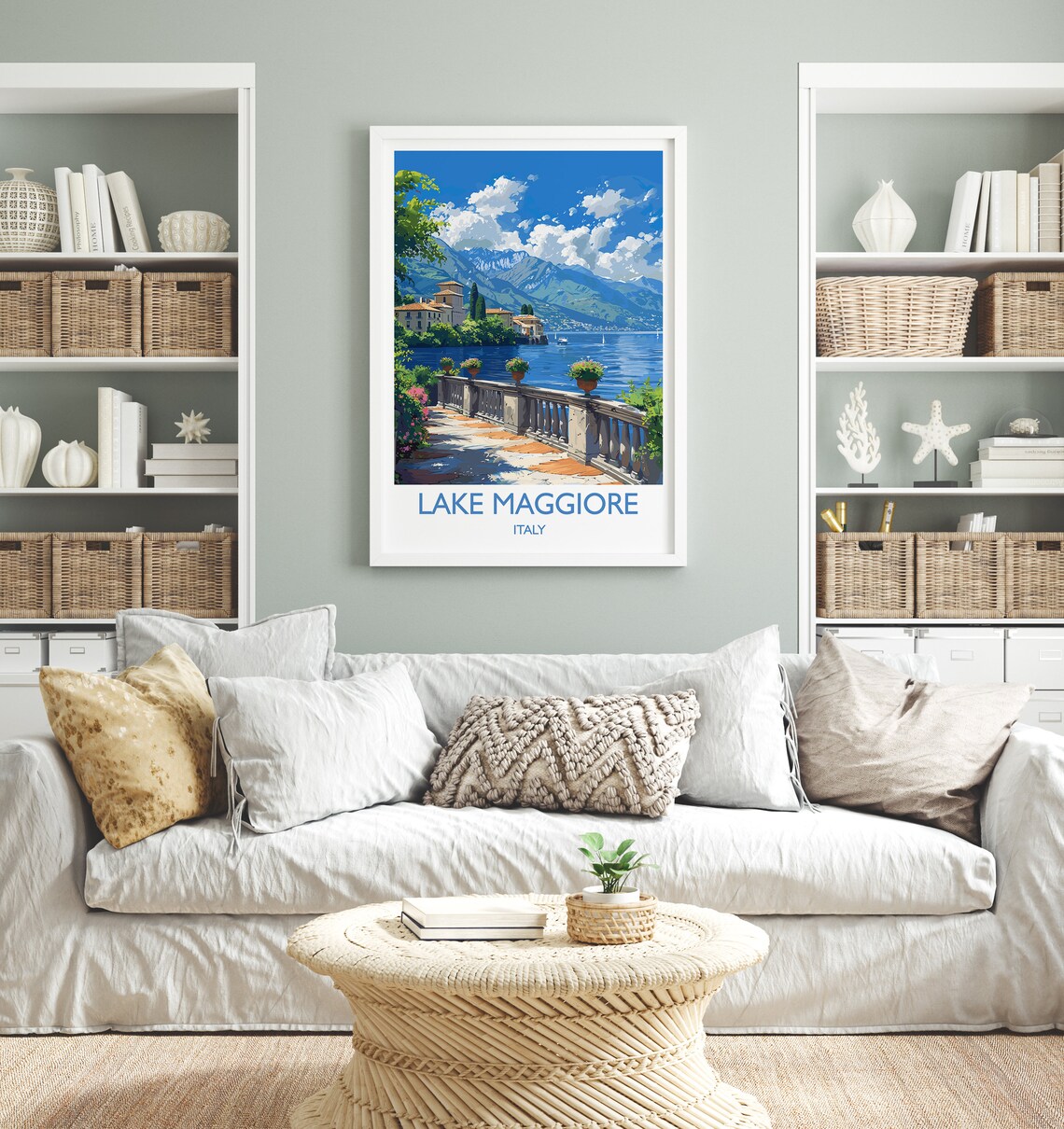 Lake Maggiore Italy Terrace Balcony Lakeside View Travel Poster - Image 4