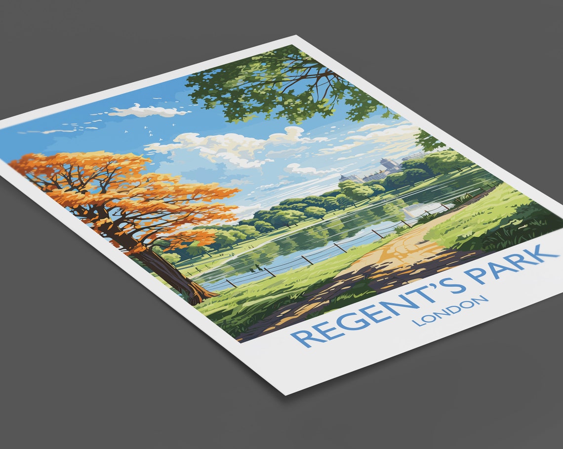 Regents Park Travel Print Wall Art Travel Poster Of Regents Park London Poster Regents Park Gift Regents Park Art London Art - Image 2