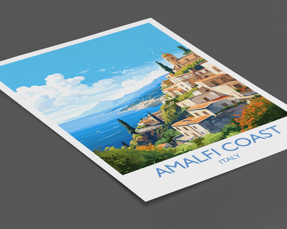Amalfi Coast Travel Poster, Italy Travel Art - Image 2