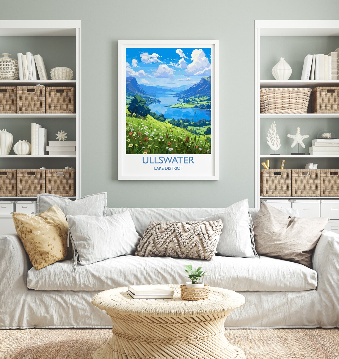 Ullswater Travel Poster, Cumbria England Art Print - Image 4