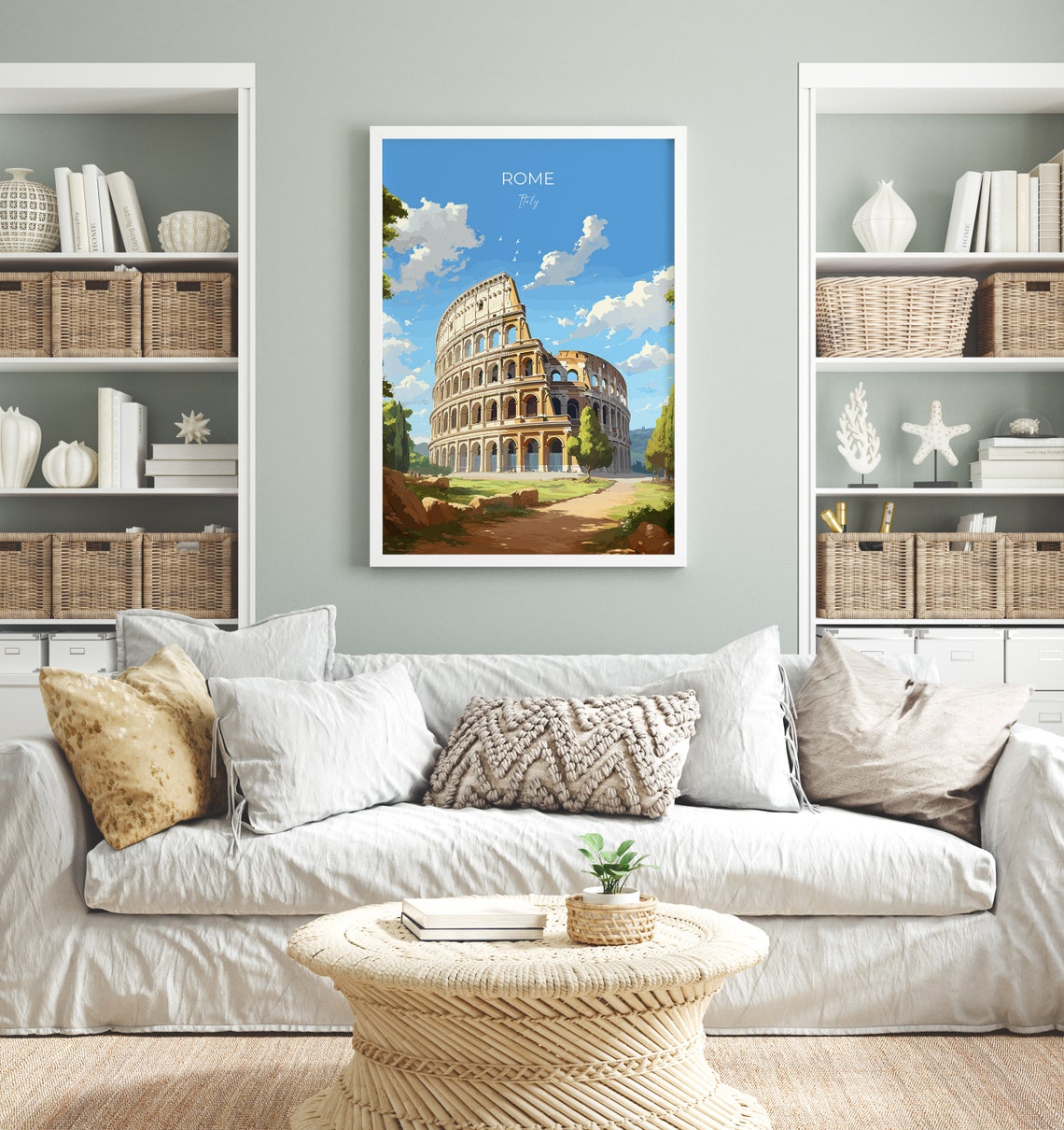 Rome Travel Poster Travel Print Of Rome Italy Poster Rome Art Lovers Gift Colosseum Rome Art Italy Travel Art - Image 4
