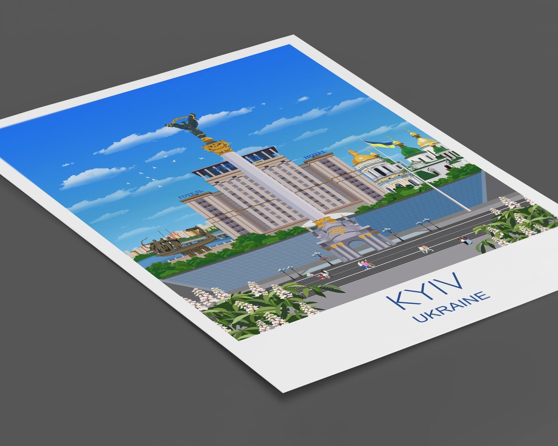 Travel Poster Of Kyiv Travel Print Of Kyiv Kyiv Poster Ukraine Ukraine Poster Travel Gift Kyiv Gift - Image 2