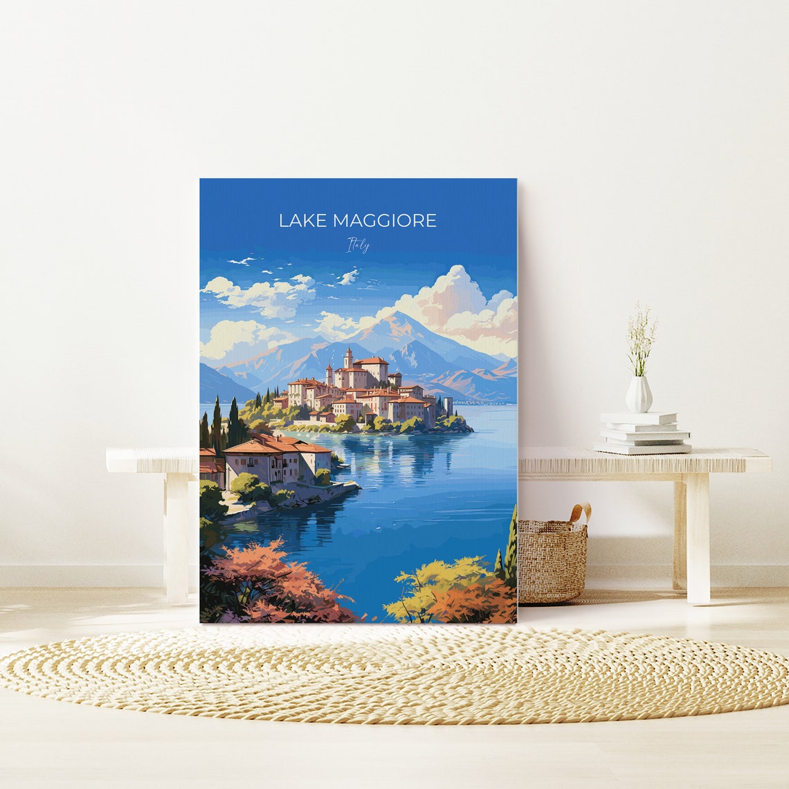 Lake Maggiore Travel Print Wall Art Travel Poster Of Lake Maggiore Lake Maggiore Art Lovers Gift Italy Italian Lakes Art Gift - Image 2
