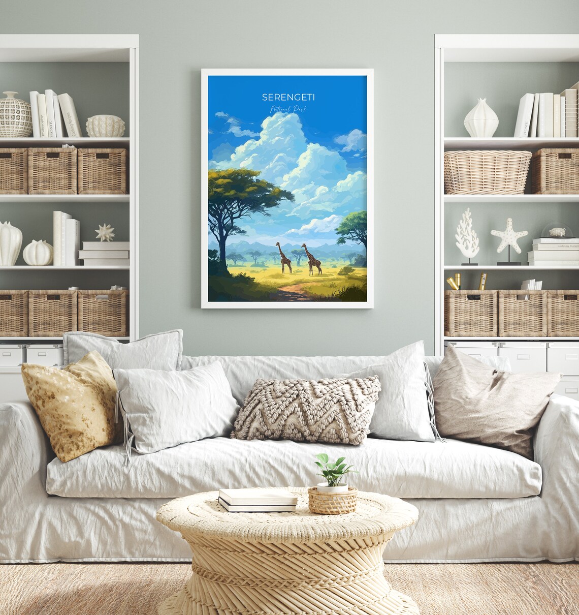 Serengeti National Park Giraffes Savanna Plains Travel Poster - Image 3