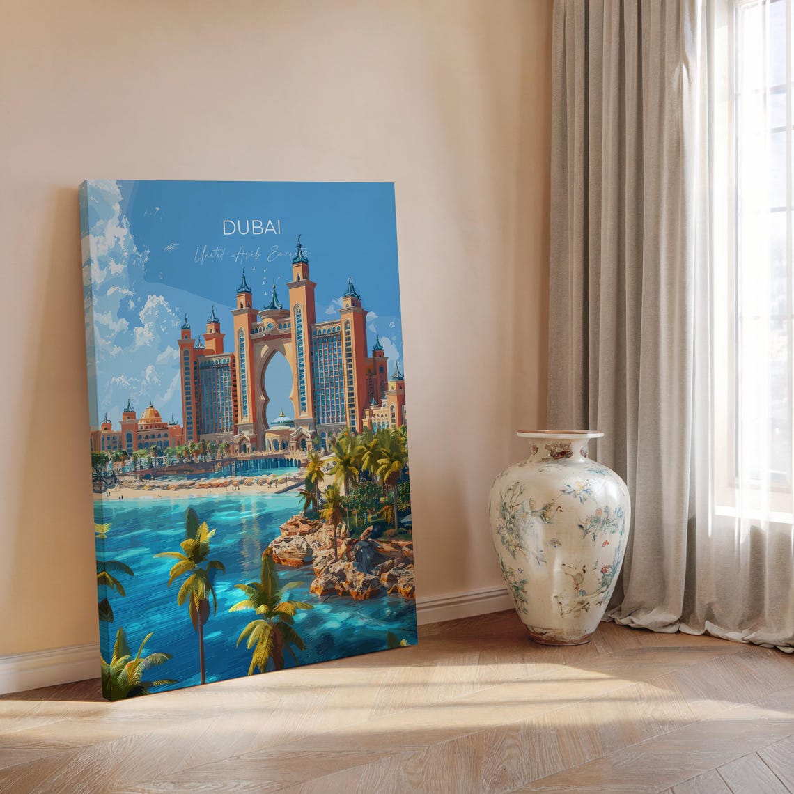 Atlantis The Palm Dubai Beach Resort Turquoise Modern Travel Poster - Image 2