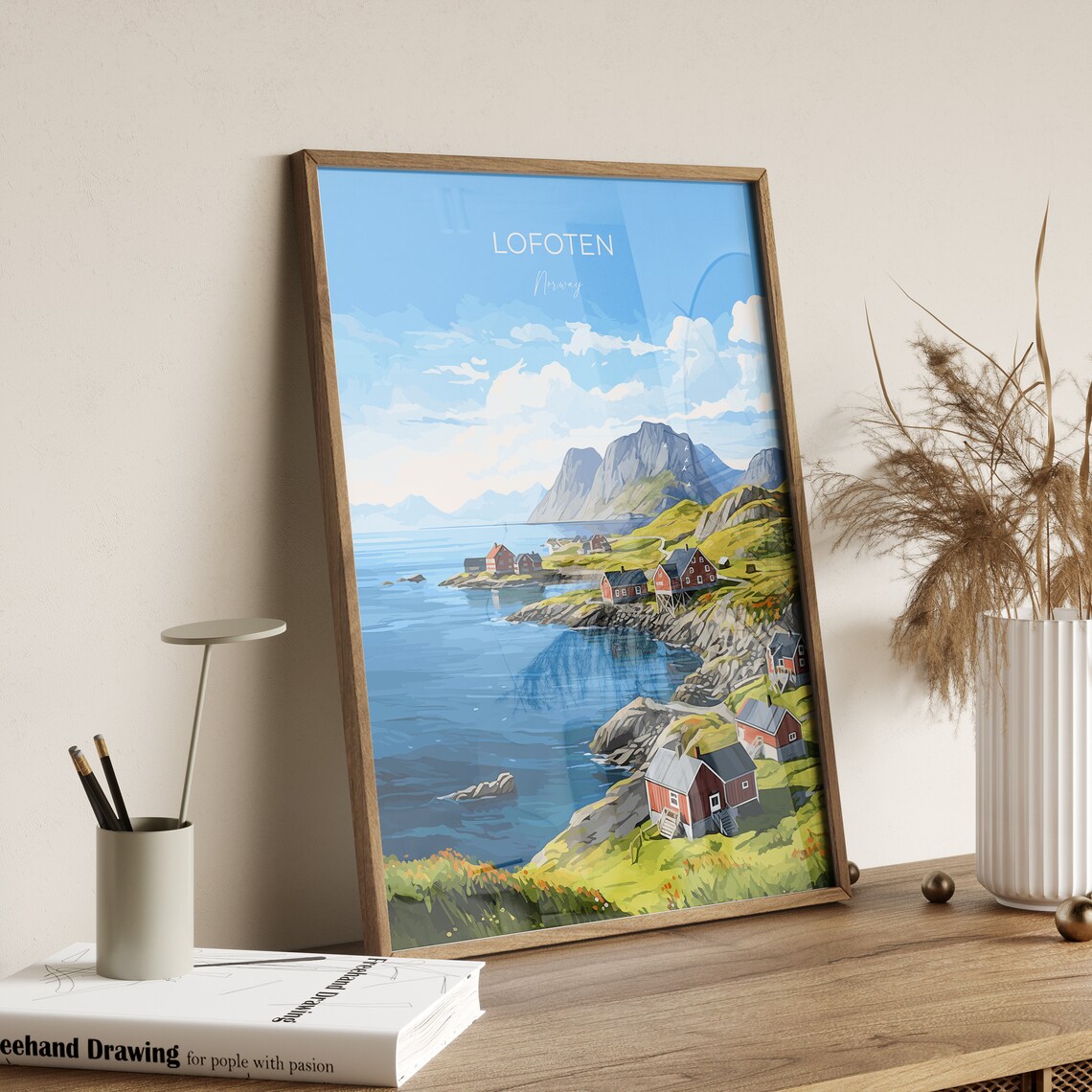 Lofoten Arctic Fishing Village Norway Mountain Fjord Coast Poster - Image 2
