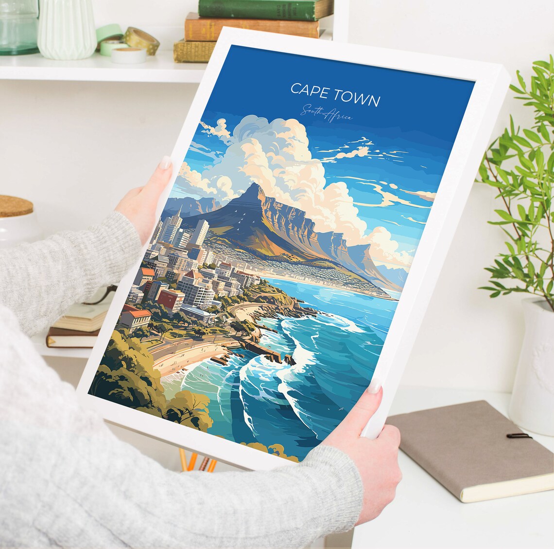 Cape Town Travel Poster Travel Print Of Cape Town Cape Town Art Lovers Gift South Africa Gift Wall Art Print - Image 5