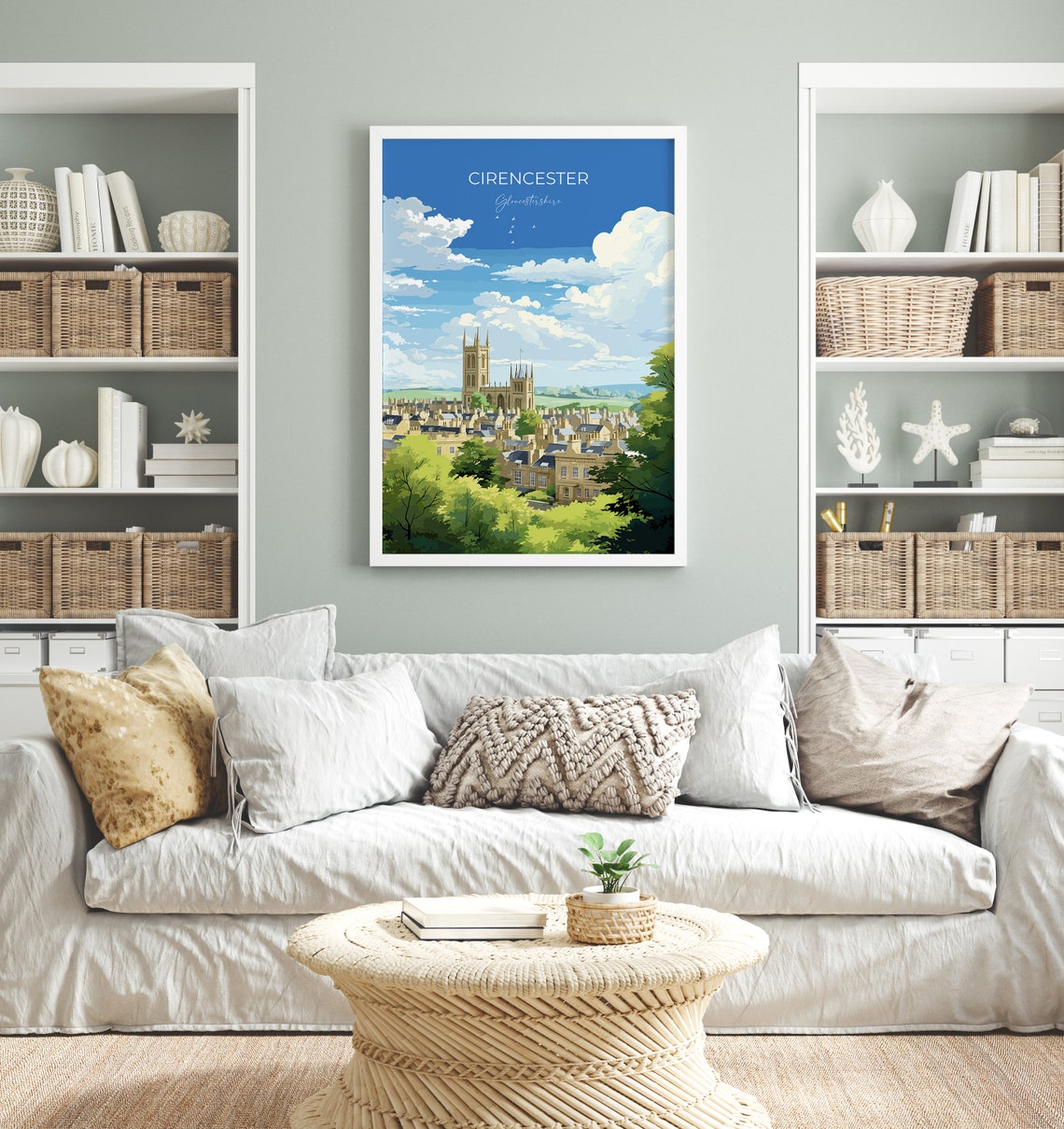 Cirencester Gloucestershire Abbey Church Cotswold Town Travel Poster - Image 4