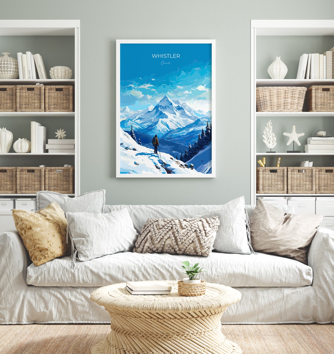 Whistler Canada Backcountry Skiing Alpine Adventure Travel Poster - Image 4
