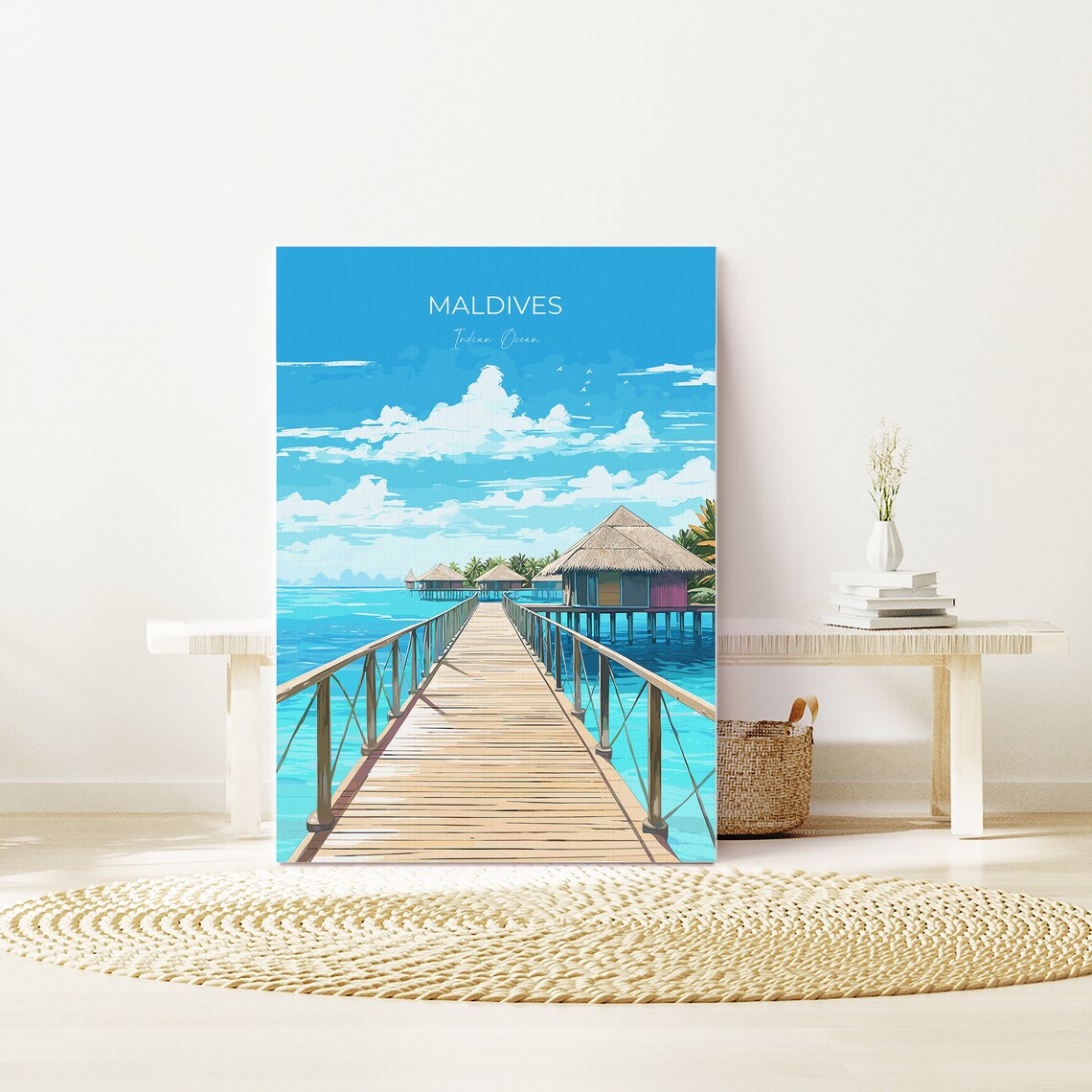 Maldives Travel Poster, Indian Ocean Place - Image 3