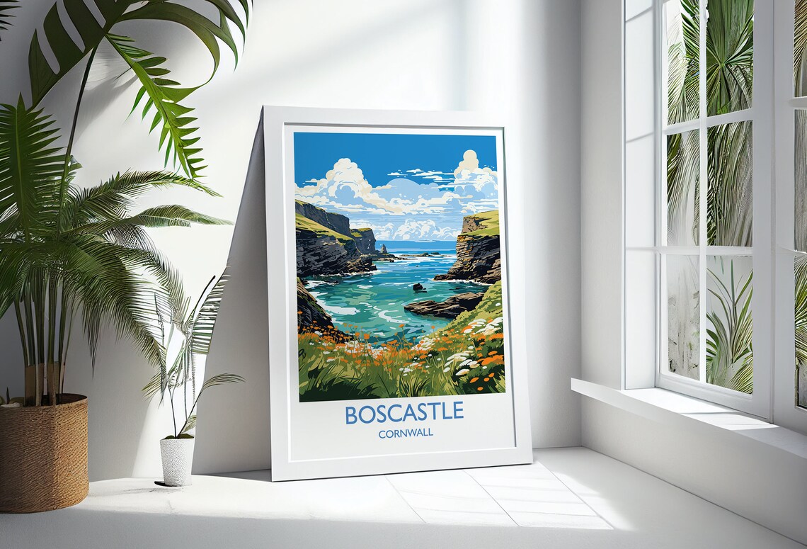 Boscastle Travel Poster, Cornwall England Travel Art - Image 4