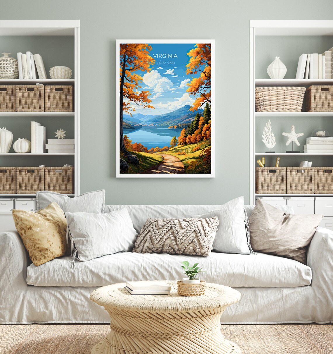 Virginia Autumn Travel Poster Art Print, USA Gift - Image 4