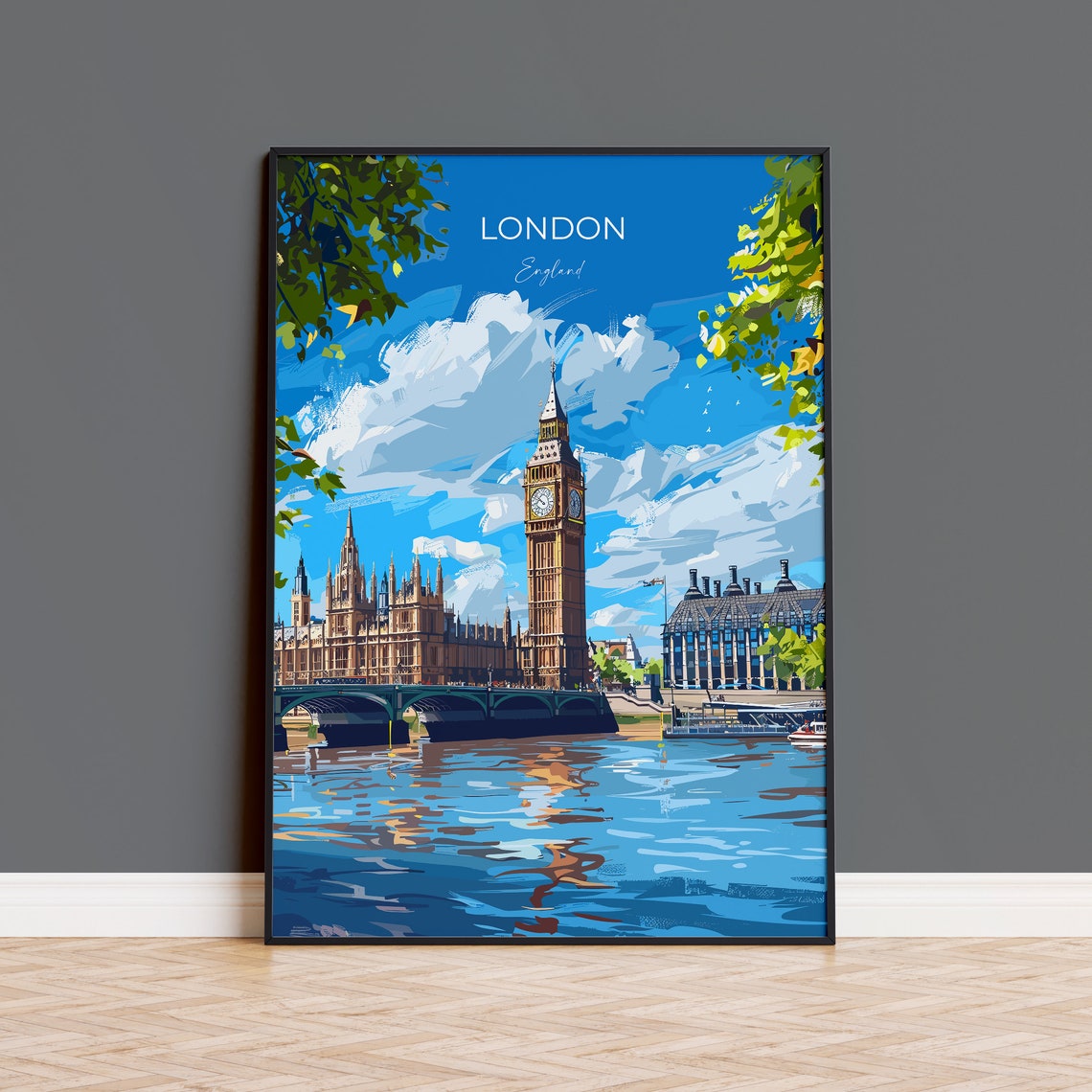 London Travel Poster Wall Art Travel Print Of London London Art Lovers Gift Big Ben Art Gift