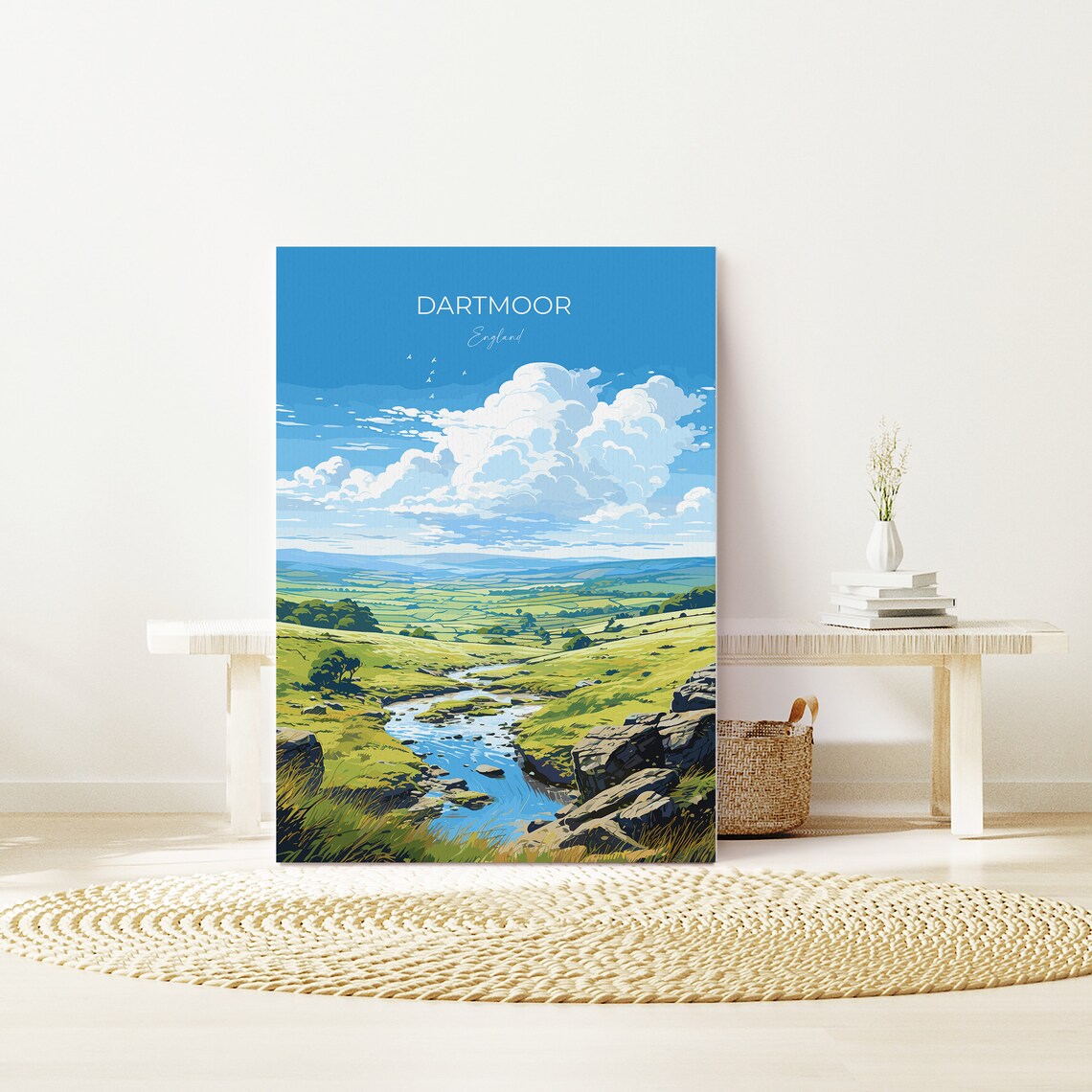 Dartmoor Travel Poster, English Countryside View - Image 3