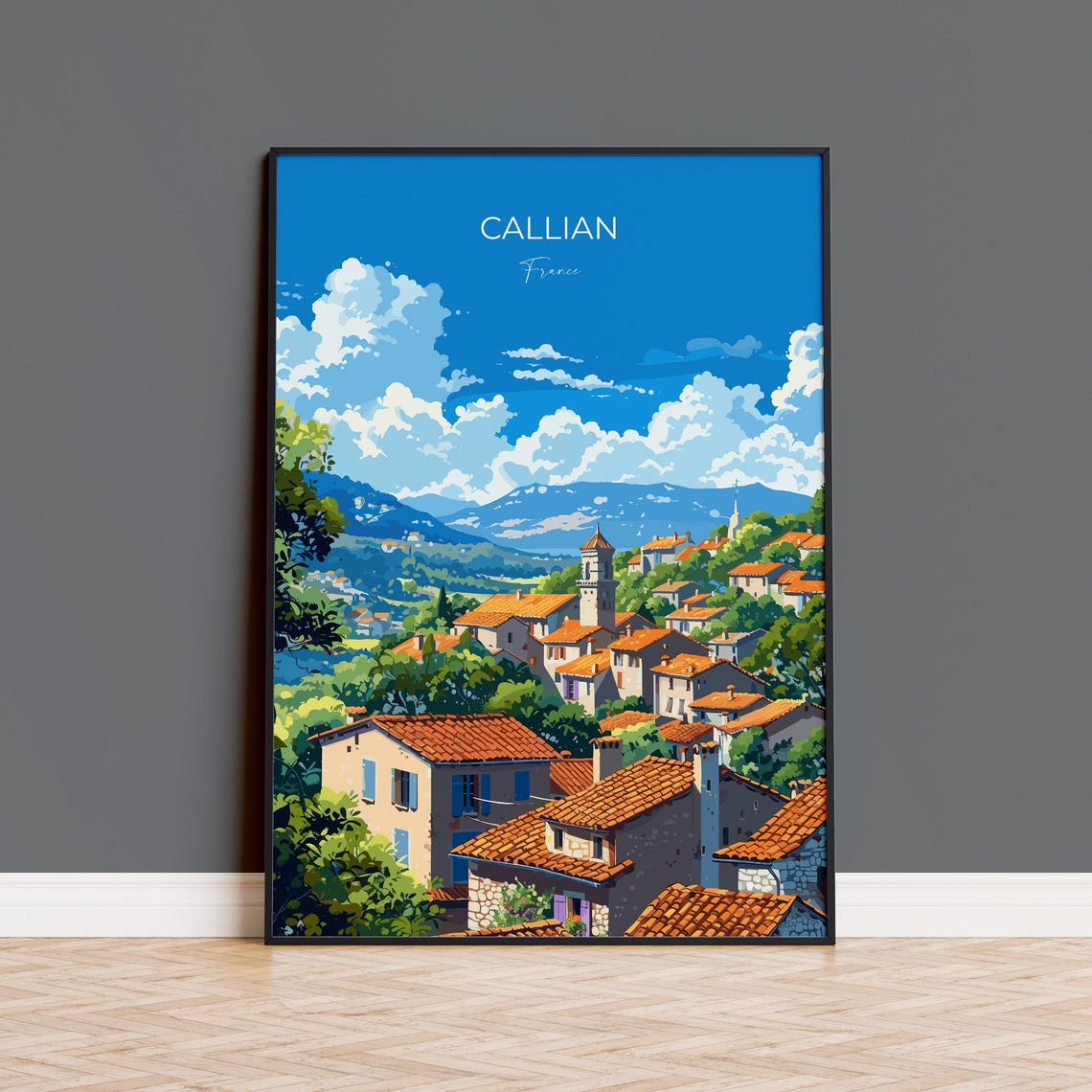 Callian Travel Print Wall Art Travel Poster Of Callian Cote Dazur Art Lovers Gift South Of France French Coast Art Gift