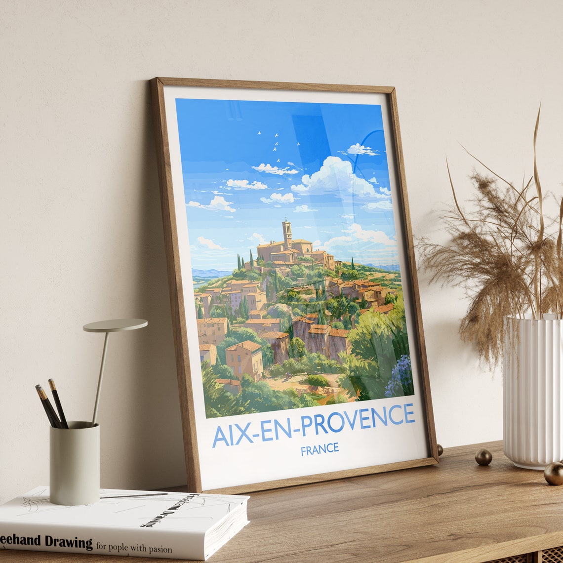 Aix En Provence Travel Print Travel Poster Of Aix En Provence France Provence Art Aix En Provence Gift Wall Art Print - Image 4
