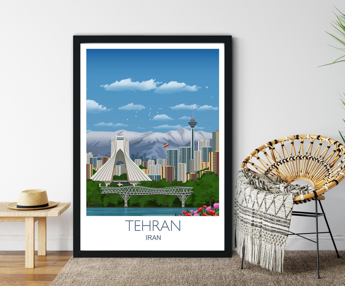 Tehran Travel Poster, Iran Travel Poster Print