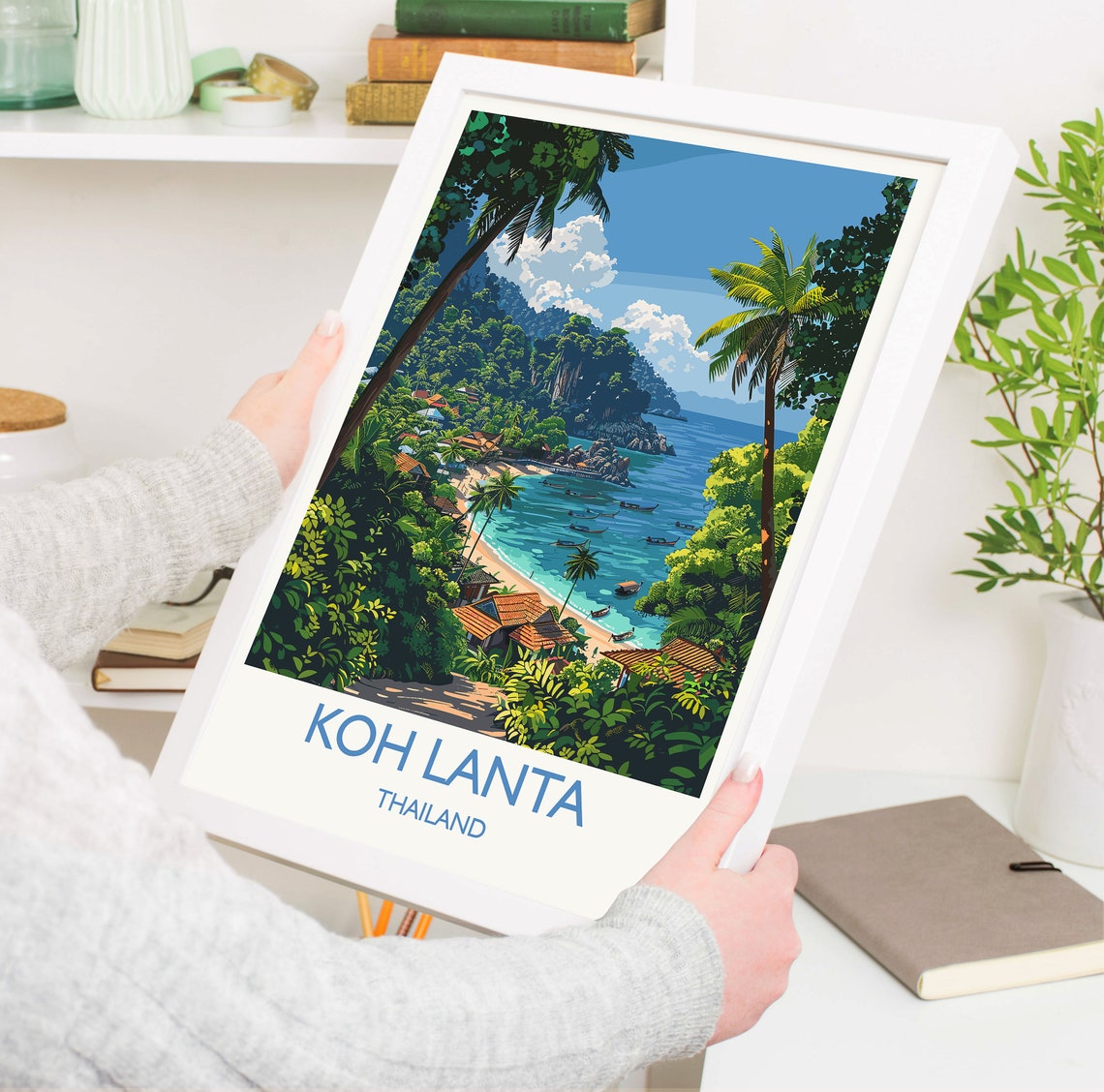 Koh Lanta Travel Print Travel Poster Of Koh Lanta Thailand Koh Lanta Art Lovers Gift Wall Art Print - Image 3