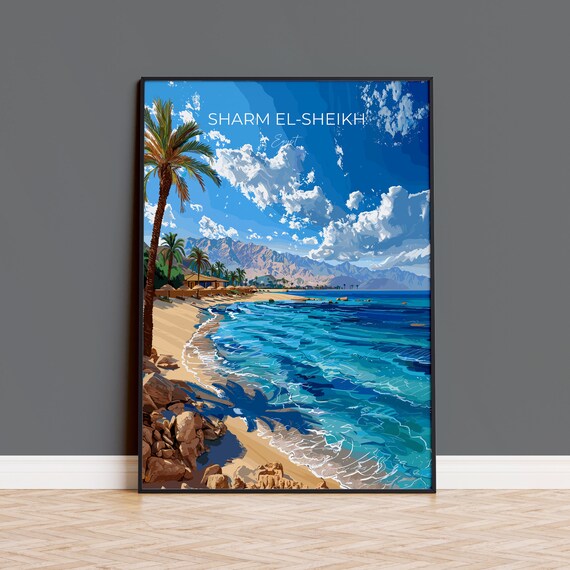 Sharm Elsheikh Travel Poster Travel Print Of Sharm Elsheikh Egypt Art Lovers Gift Sharm Elsheikh Wall Art