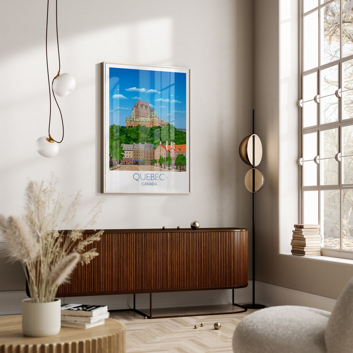 Travel Poster Of Quebec Travel Print Of Quebec City Of Quebec Canada Canada Travel Poster Quebec Cityscape - Image 3