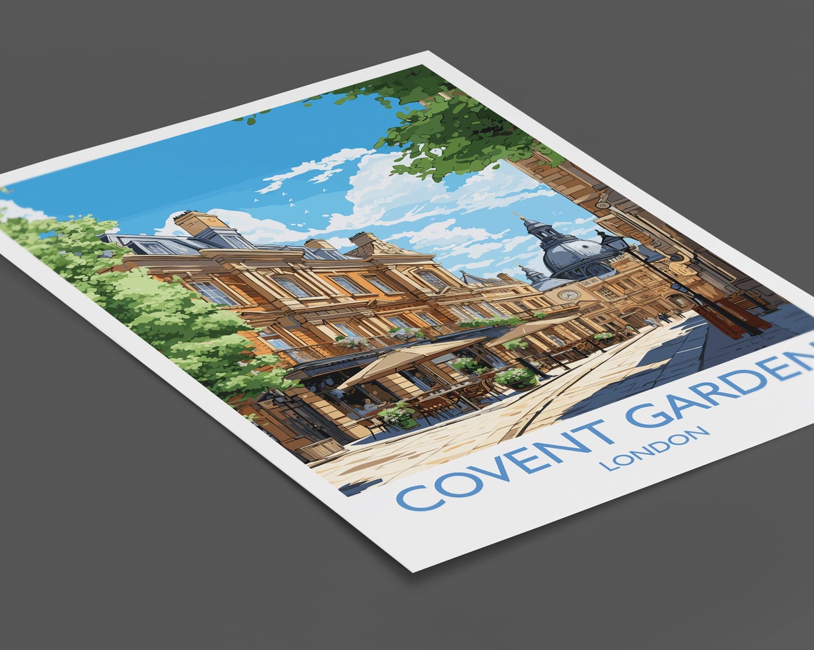 Charming Covent Garden London Street Cafe Scene Market Square Poster - Image 2