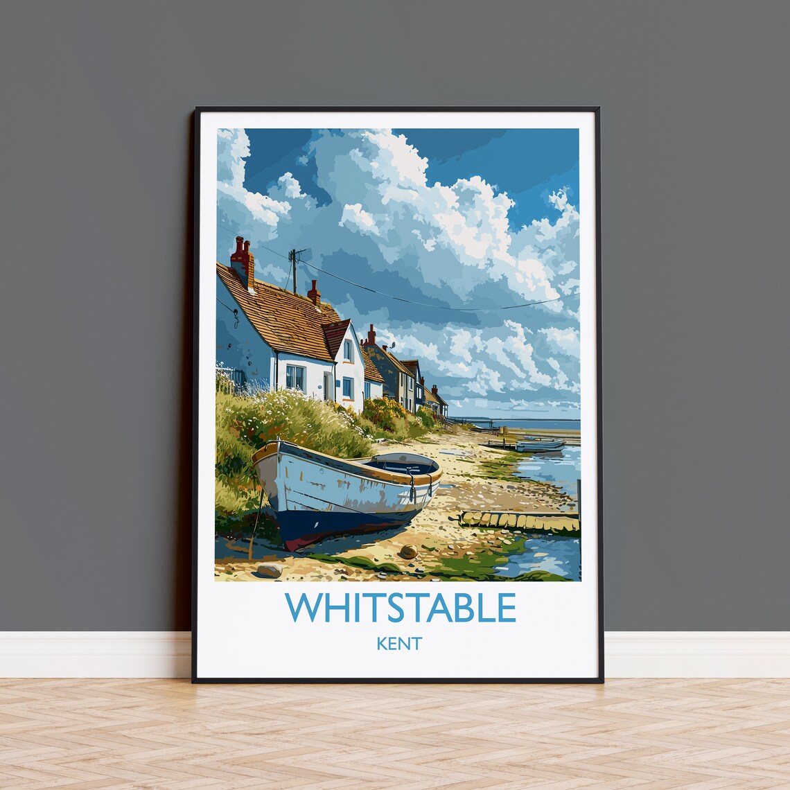 Whitstable Kent Coast Art Gift Poster Print
