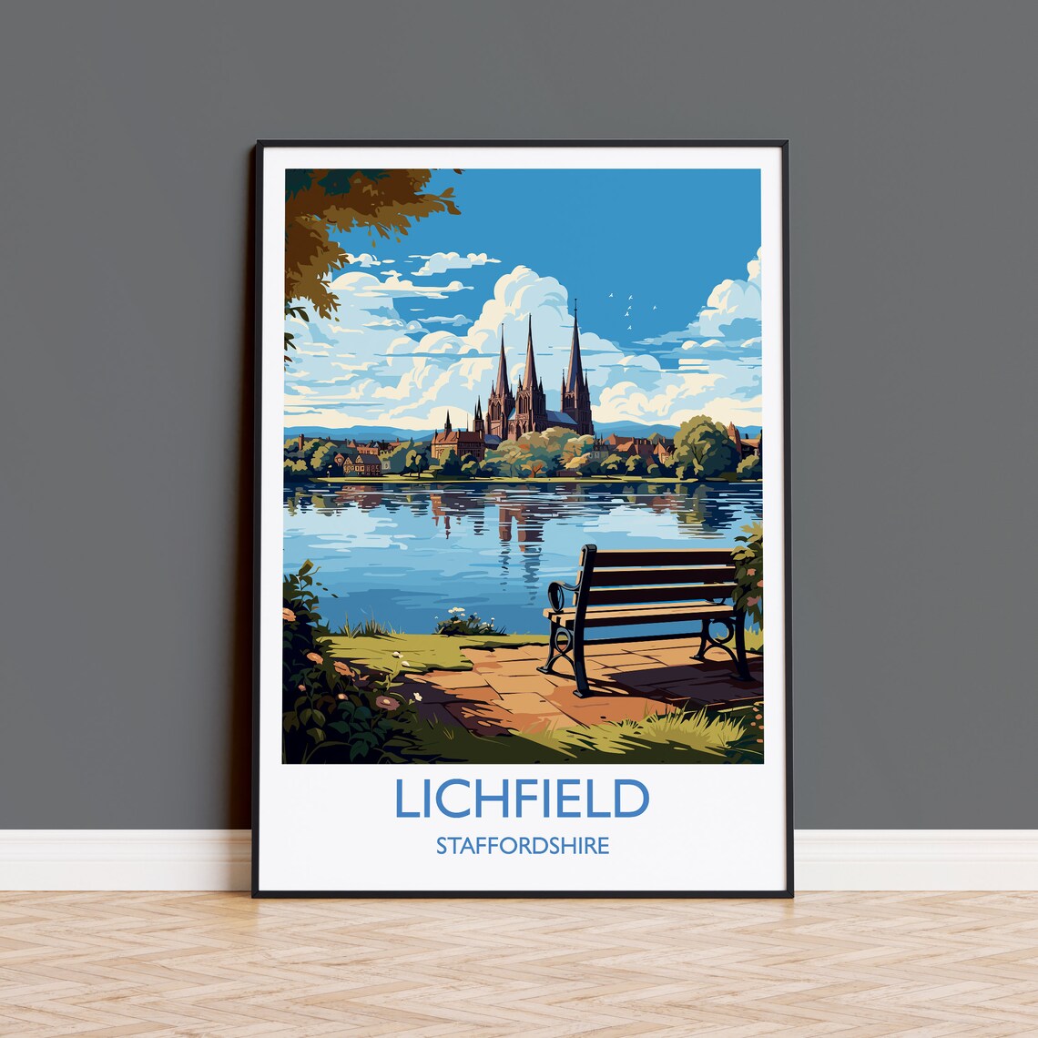 Lichfield Travel Poster, Staffordshire England