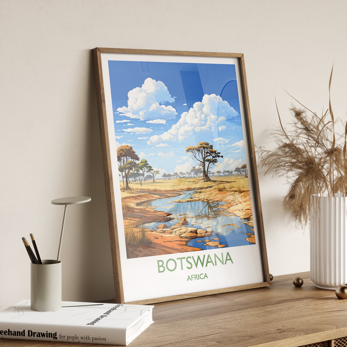 Botswana Travel Poster Wall Art Travel Print Of Botswana Botswana Gift Botswana Africa Africa Art Lovers Gift Travel Art Print - Image 2