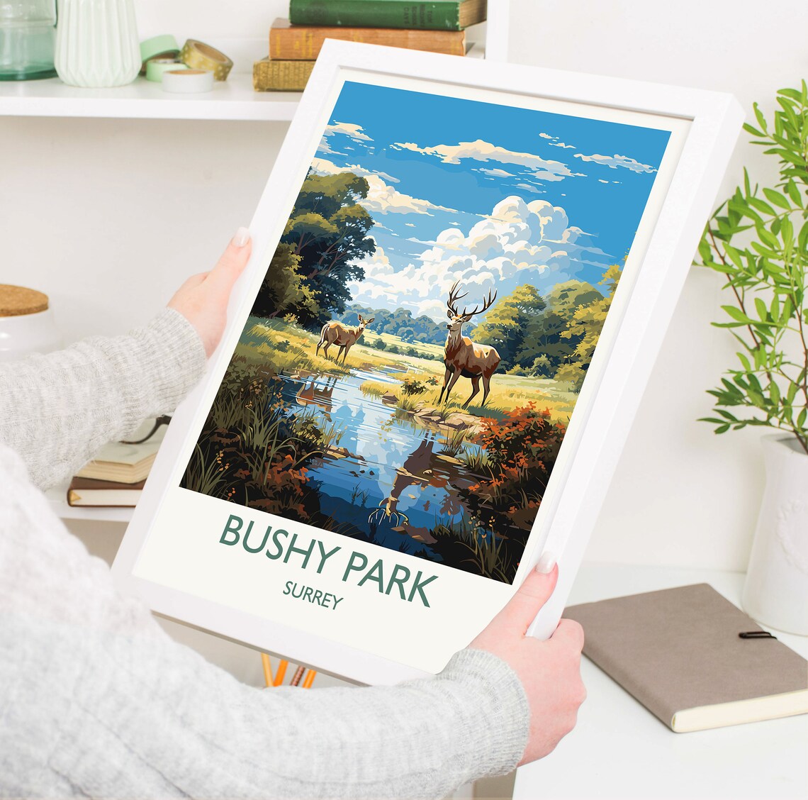 Bushy Park Travel Poster, Surrey London England - Image 5