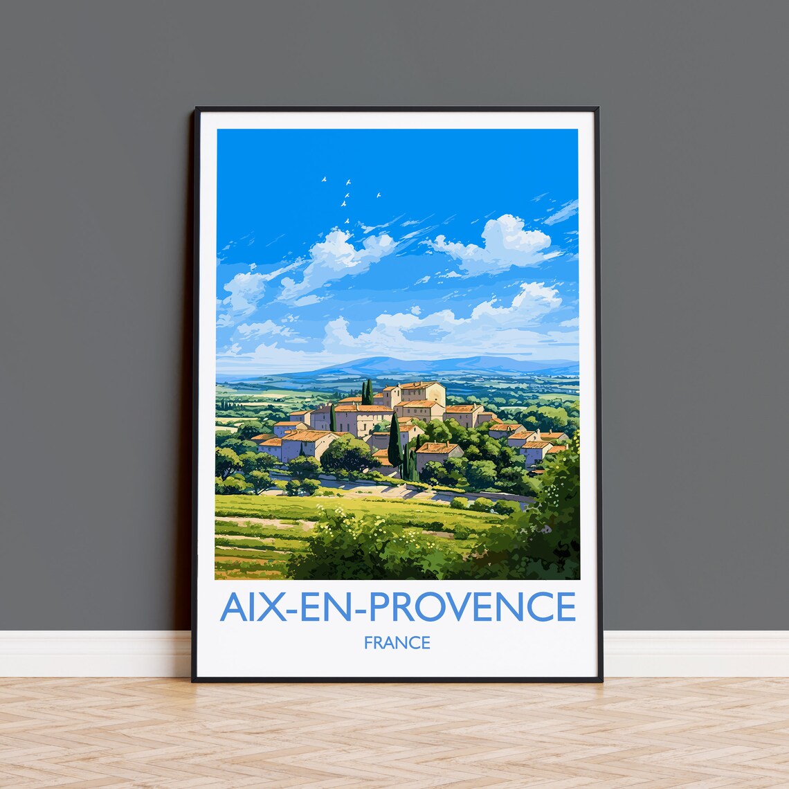 Aix En Provence France Village Green Valley Countryside Art Poster