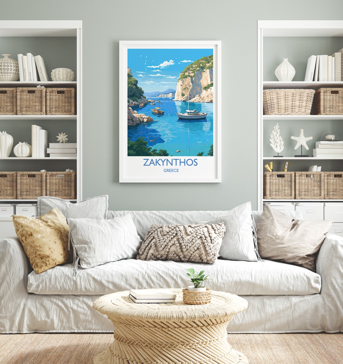 Zakynthos Travel Poster, Greek Islands Travel Print - Image 4