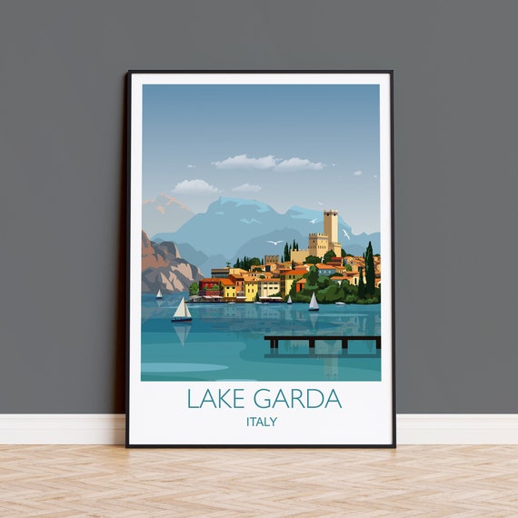 Lake Garda Travel Print Italy Art Gift Poster