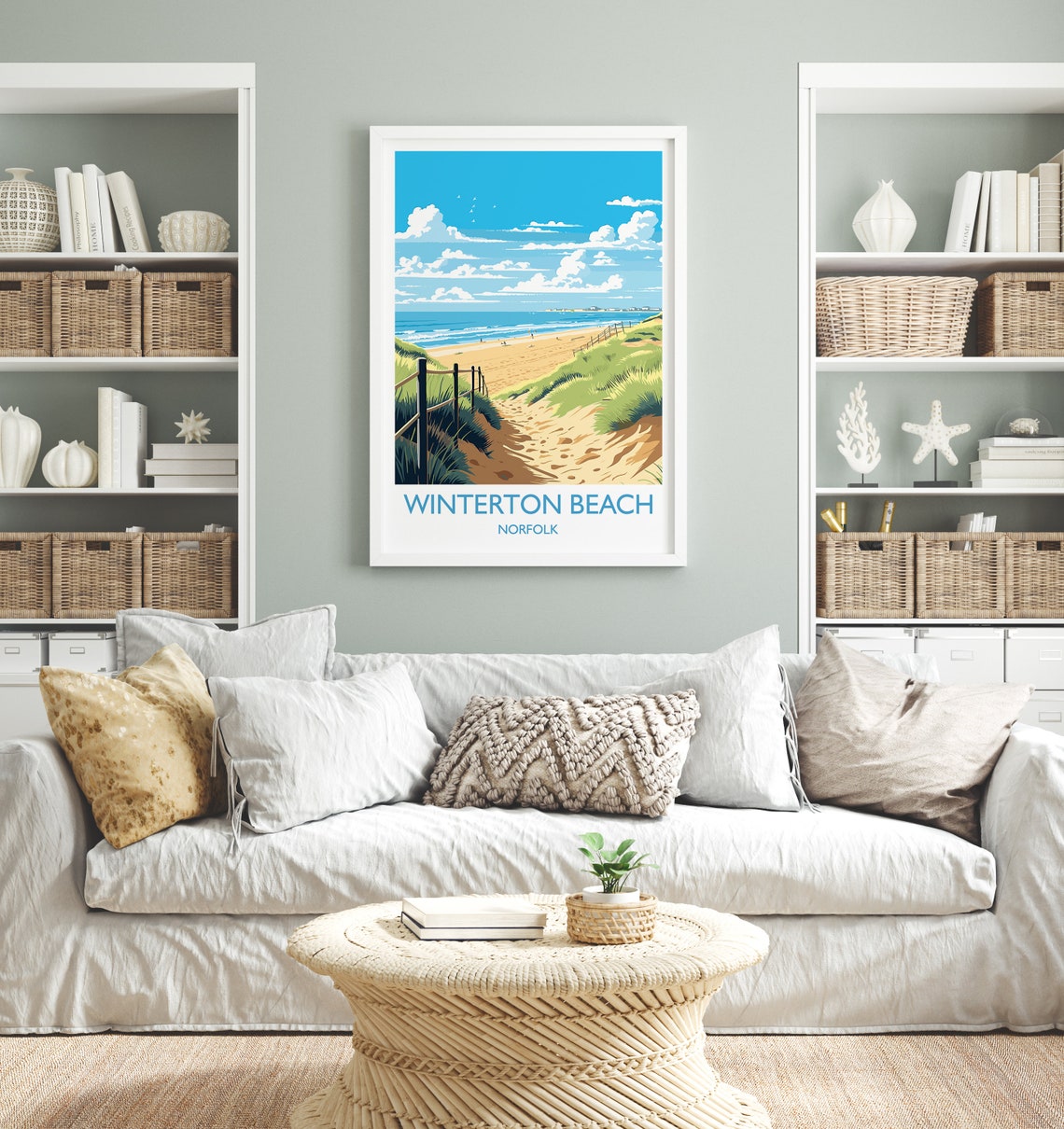 Winterton Beach Travel Print Travel Poster Of Winterton Beach Norfolk England Winterton Beach Gift Norfolk Art Gift Wall Art Print - Image 4