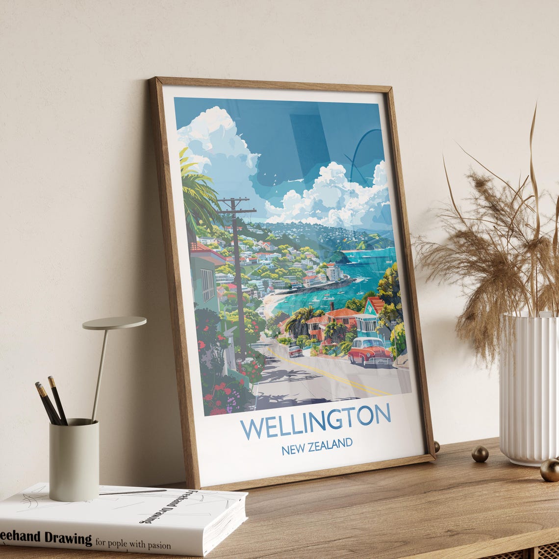 Wellington Travel Print Travel Poster Of Wellington New Zealand Art Lovers Gift Wellington Wall Art - Image 2