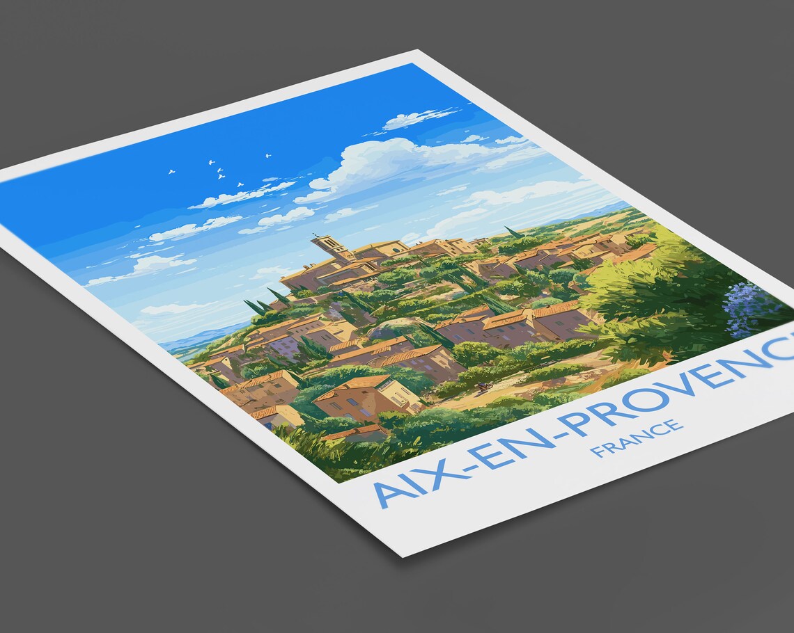 Aix En Provence France Hilltop Old Town Provence Scenery Art Poster - Image 2