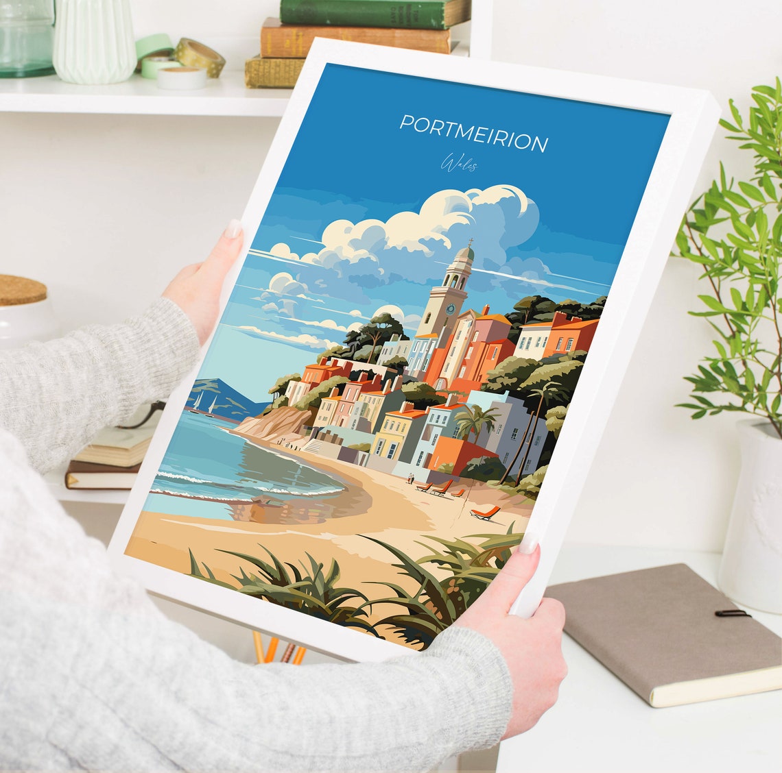 Portmeirion Wales Coastal Village Beach Italianate Travel Poster - Image 5