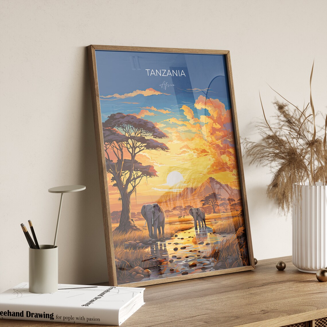 Tanzania Travel Poster, African Sunset Art Print - Image 2