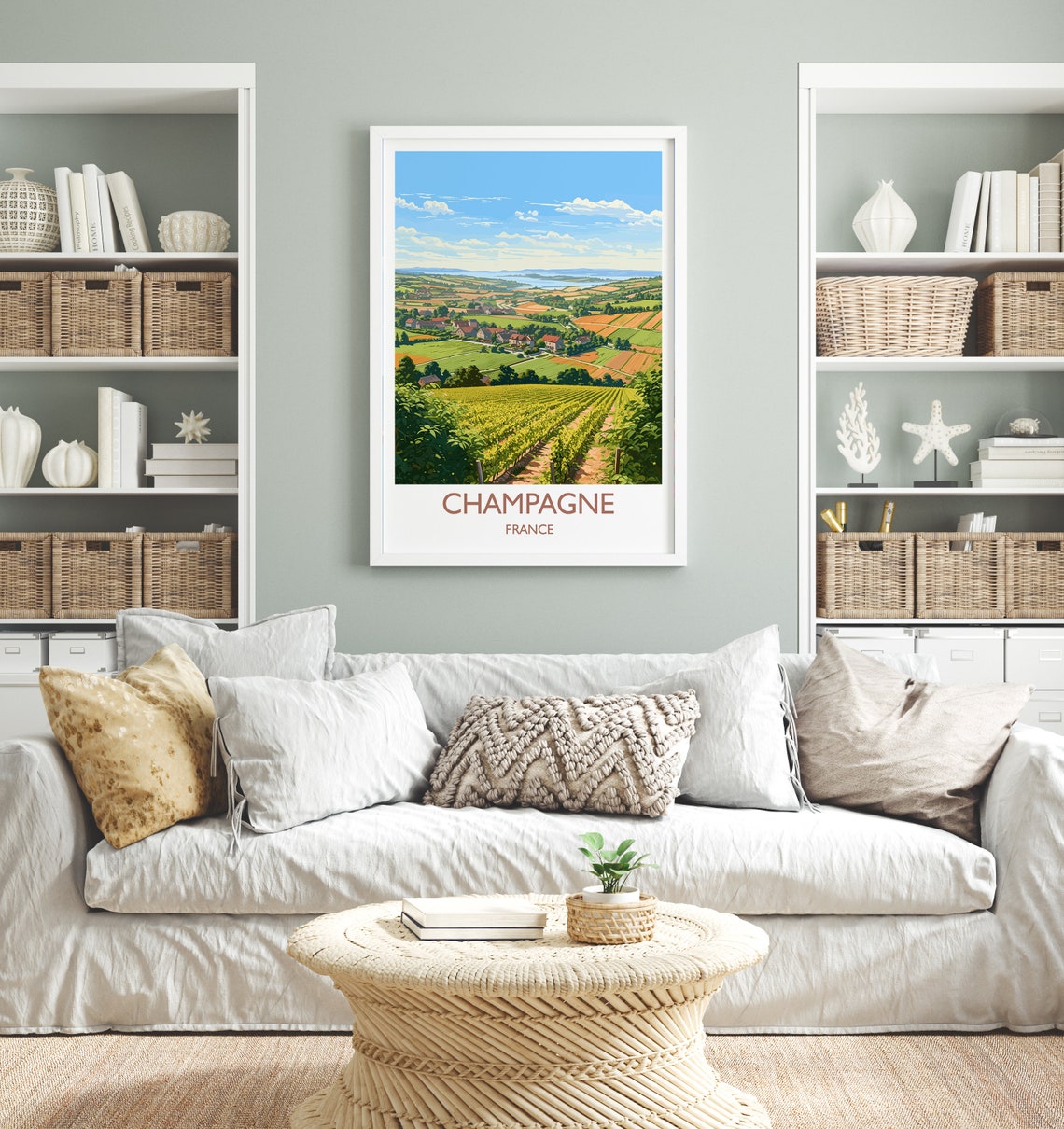 Champagne Poster Travel Print Of Champagne Wine Region France Europe Travel Gift - Image 4