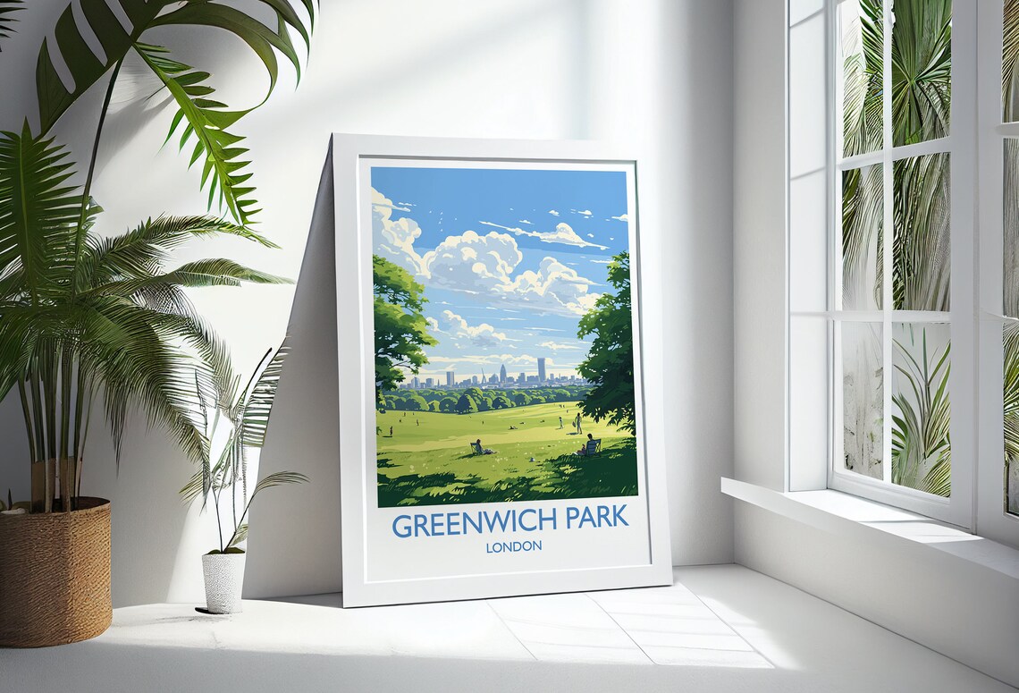 Greenwich Park Travel Poster, London Travel Art Print - Image 3