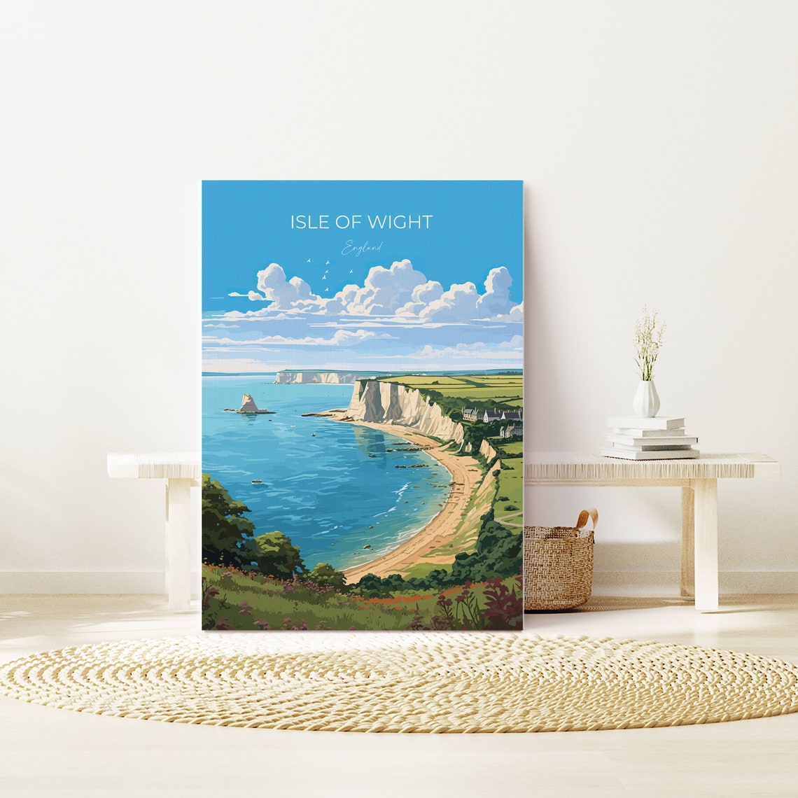 Isle Of Wight Travel Print Wall Art Isle Of Wight Travel Poster English Coastal Art Isle Of Wight Gift Art Lovers Gift - Image 2