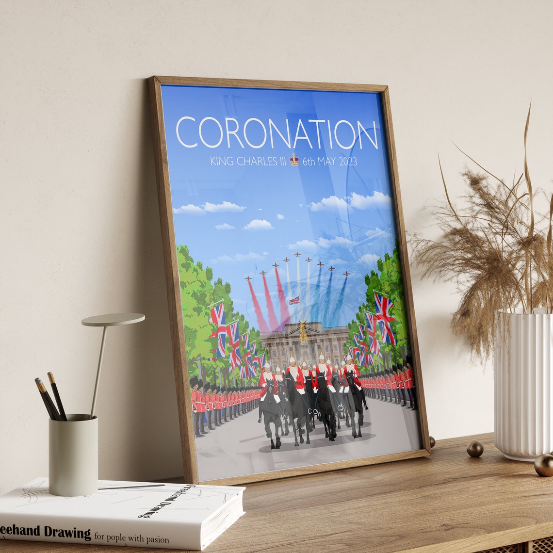 King Charles III Coronation Buckingham Palace Mall 2023 Flypast Poster - Image 4