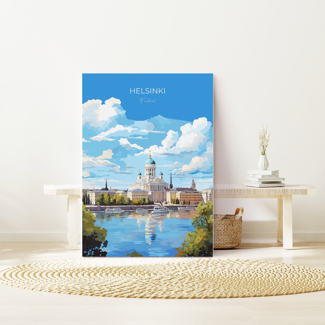 Helsinki Finland Cathedral Skyline Summer Travel Poster Wall Decor - Image 3