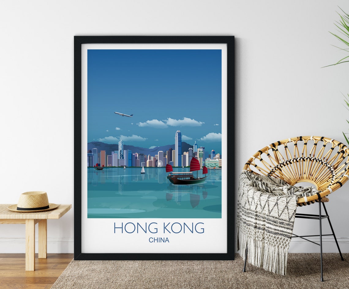 Travel Poster Of Hong Kong Travel Print Of Hong Kong City Of Hong Kong China Hong Kong Cityscape