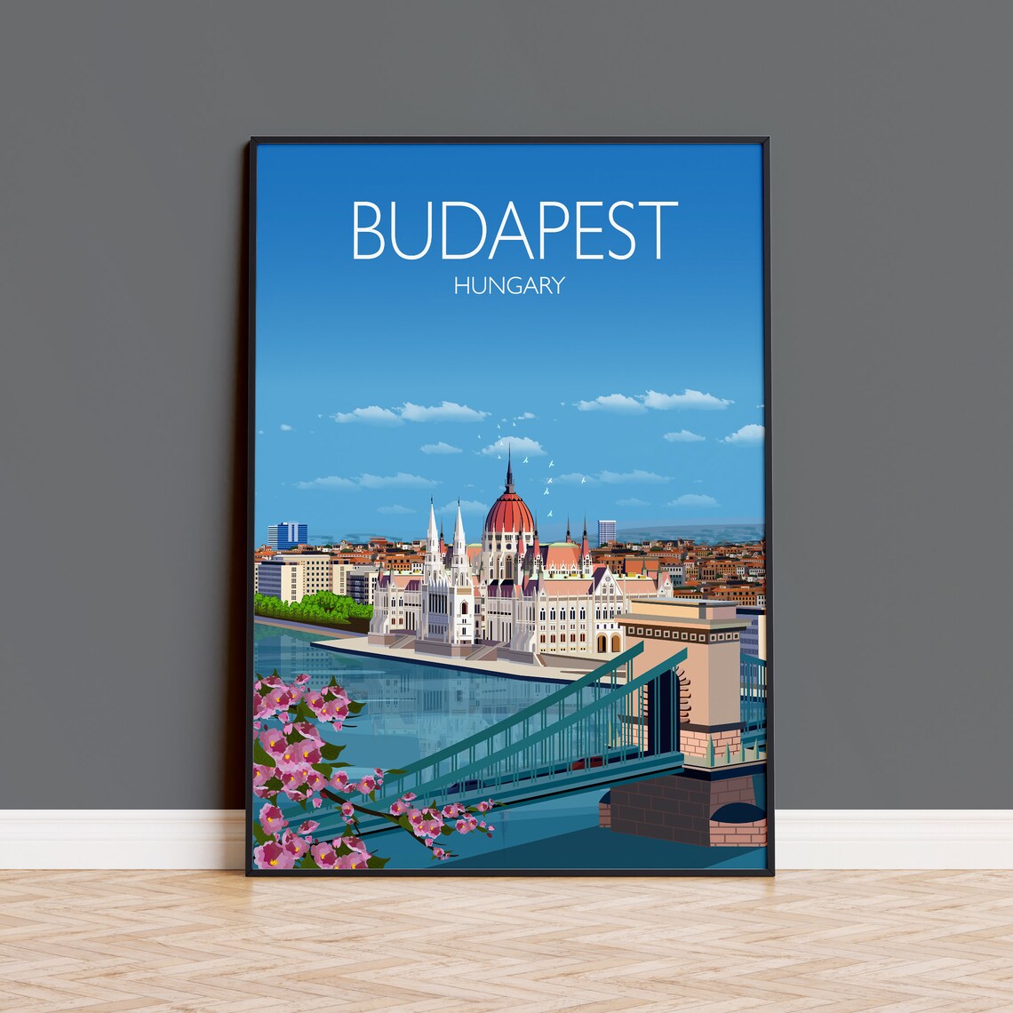 Budapest Travel Poster, Hungary Art Print