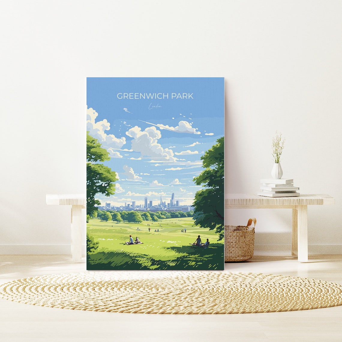 Greenwich Park Travel Print Travel Poster Of Greenwich Park London Poster Greenwich Park Art Gift London Art Lovers Uk Travel Gift - Image 2