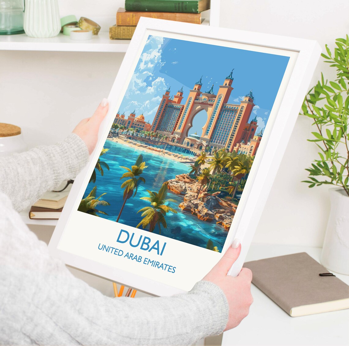 Dubai Palm Jumeirah Travel Poster, UAE Wall Art - Image 3