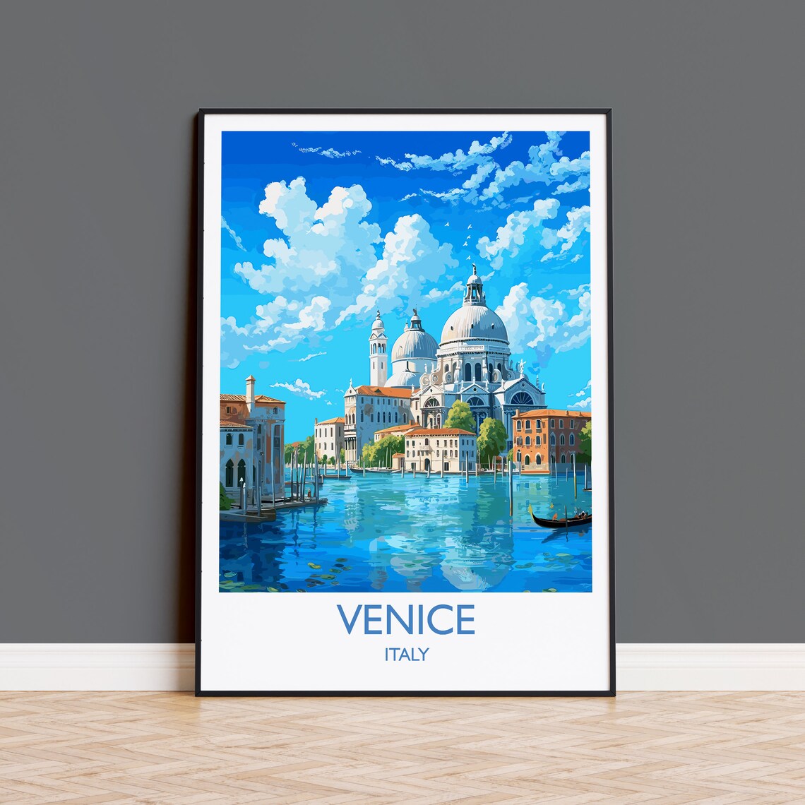 Venice Italy Grand Canal Santa Maria Salute Gondola Art Poster