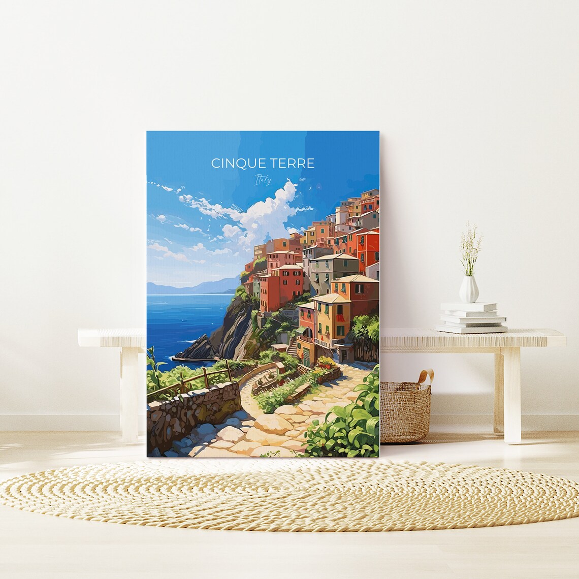Cinque Terre Italy Colorful Cliff Village Travel Poster Wall Decor - Image 4